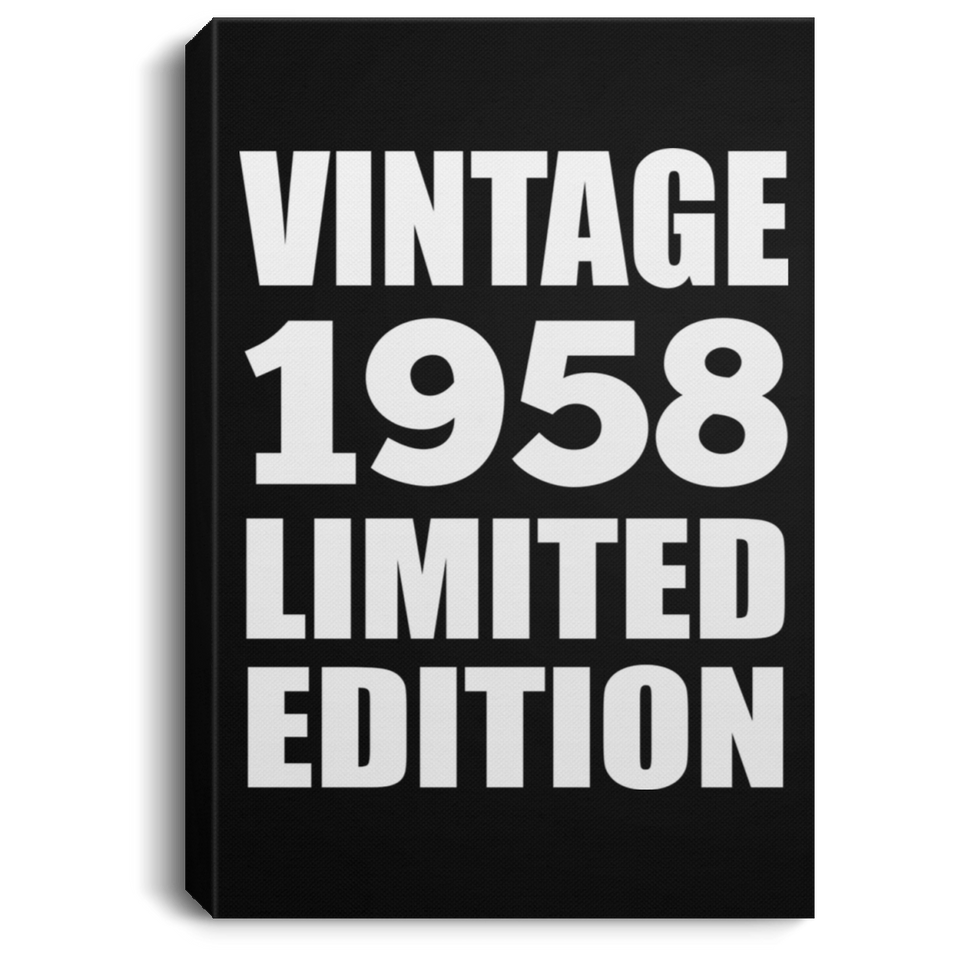 66th Birthday Vintage 1958 Limited Edition - Canvas Portrait
