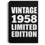 66th Birthday Vintage 1958 Limited Edition - Canvas Portrait