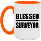 Blessed Surveyor - 15oz Accent Mug Orange