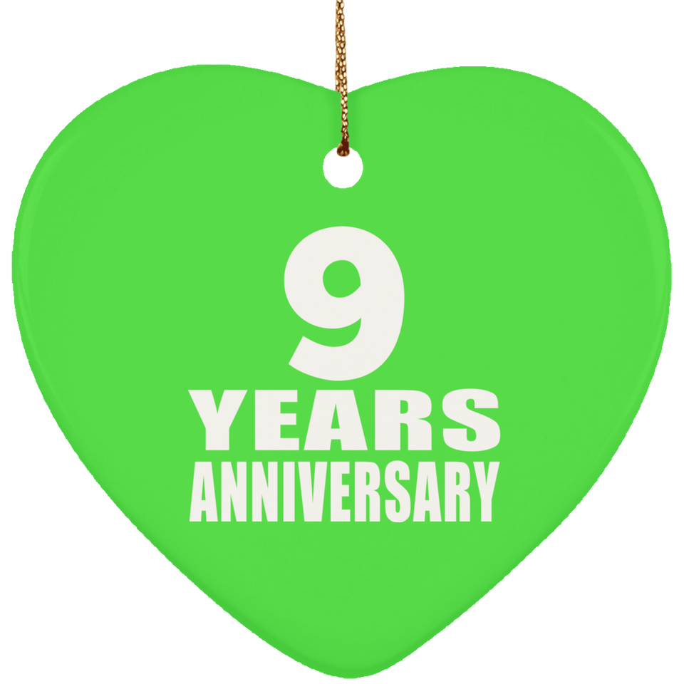 9th Anniversary 9 Years - Heart Ornament