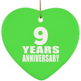 9th Anniversary 9 Years - Heart Ornament