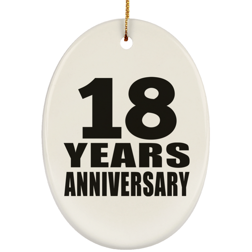 18th Anniversary 18 Years - Oval Ornament
