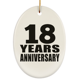 18th Anniversary 18 Years - Oval Ornament