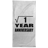 1st Anniversary Square Root of 1 Year Anniversary - Hand Towel