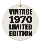 54th Birthday Vintage 1970 Limited Edition - Circle Ornament