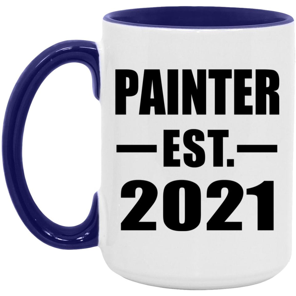 Painter Established EST. 2021 - 15oz Accent Mug Purple