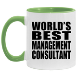 World's Best Management Consultant - 11oz Accent Mug Green