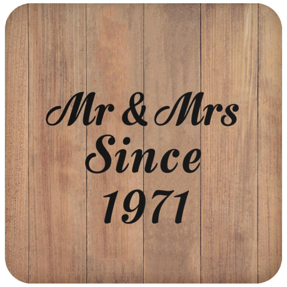 53rd Anniversary Mr & Mrs Since 1971 - Drink Coaster C