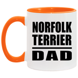 Norfolk Terrier Dad - 11oz Accent Mug Orange