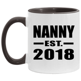 Nanny Established EST. 2018 - 11oz Accent Mug Black
