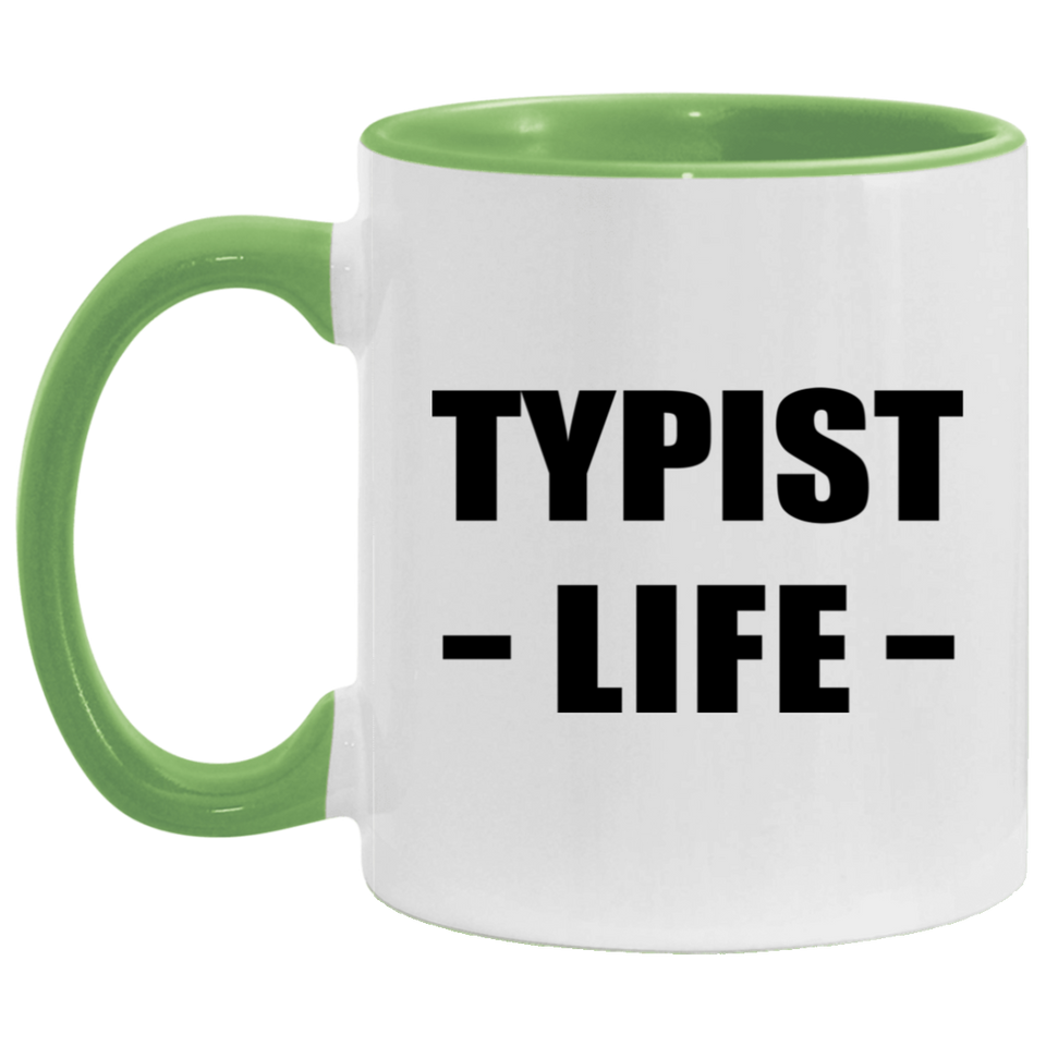 Typist Life - 11oz Accent Mug Green