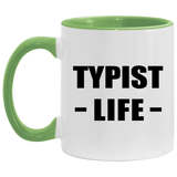 Typist Life - 11oz Accent Mug Green