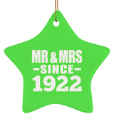 102nd Anniversary Mr & Mrs Since 1922 - Star Ornament