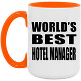 World's Best Hotel Manager - 15oz Accent Mug Orange