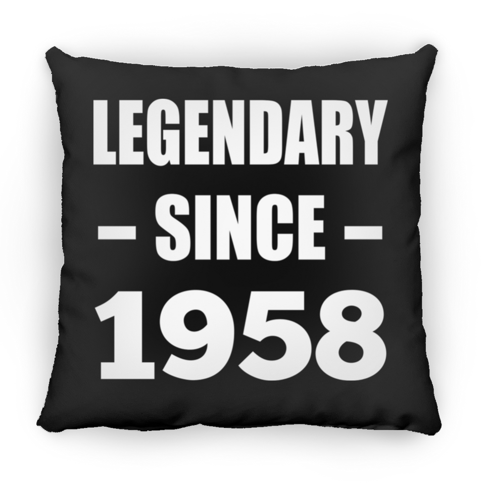 66th Birthday Legendary Since 1958 - Throw Pillow Black