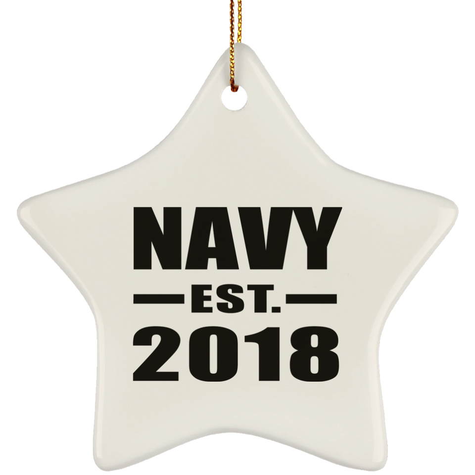Navy Established EST. 2018 - Star Ornament