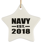 Navy Established EST. 2018 - Star Ornament