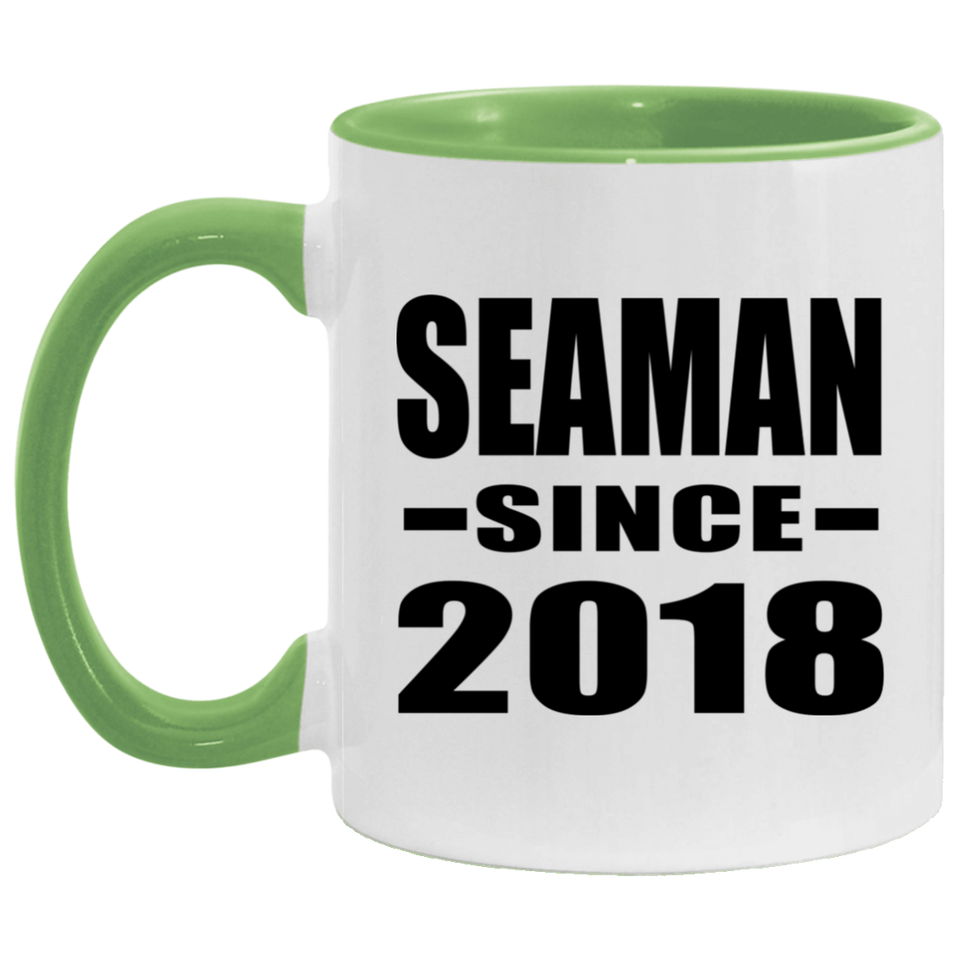 Seaman Since 2018 - 11oz Accent Mug Green