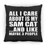 All I Care About Is My Sam Cat - Throw Pillow Black