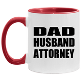 Dad Husband Attorney - 11oz Accent Mug Red