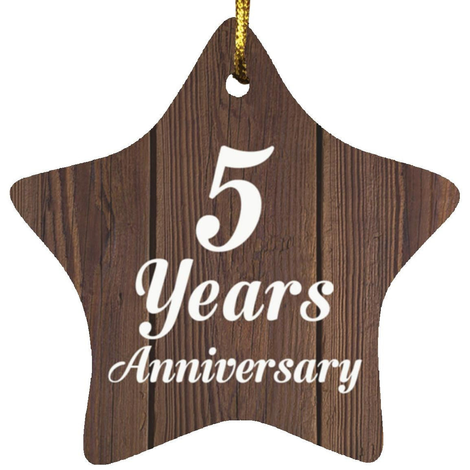 5th Anniversary 5 Years Anniversary - Star Ornament D