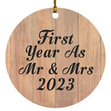 First Year As Mr & Mrs 2023 - Circle Ornament C
