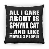 All I Care About Is Sphynx Cat - Throw Pillow Black