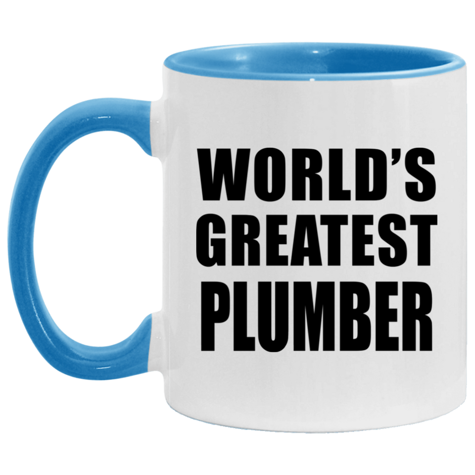 World's Greatest Plumber - 11oz Accent Mug Blue
