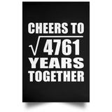 69th Anniversary Cheers To Square Root of 4761 Years Together - Poster Portrait