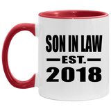 Son In Law Established EST. 2018 - 11oz Accent Mug Red