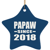 Papaw Since 2018 - Star Ornament