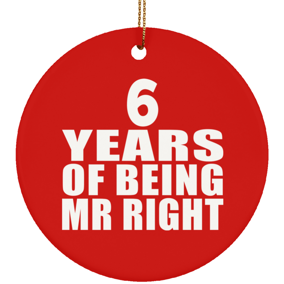 6th Anniversary 6 Years Of Being Mr Right - Circle Ornament