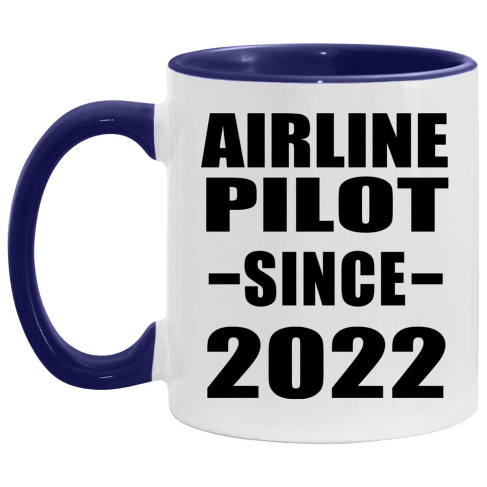 Airline Pilot Since 2022 - 11oz Accent Mug Purple