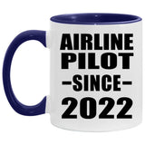 Airline Pilot Since 2022 - 11oz Accent Mug Purple
