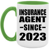 Insurance Agent Since 2023 - 15oz Accent Mug Green