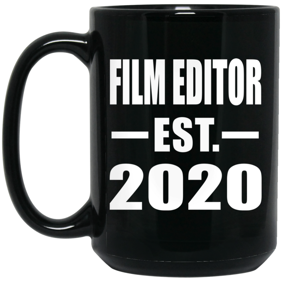 Film Editor Established EST. 2020 - 15oz Coffee Mug Black