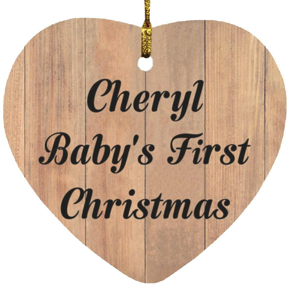 Cheryl Baby's First Christmas - Heart Ornament C