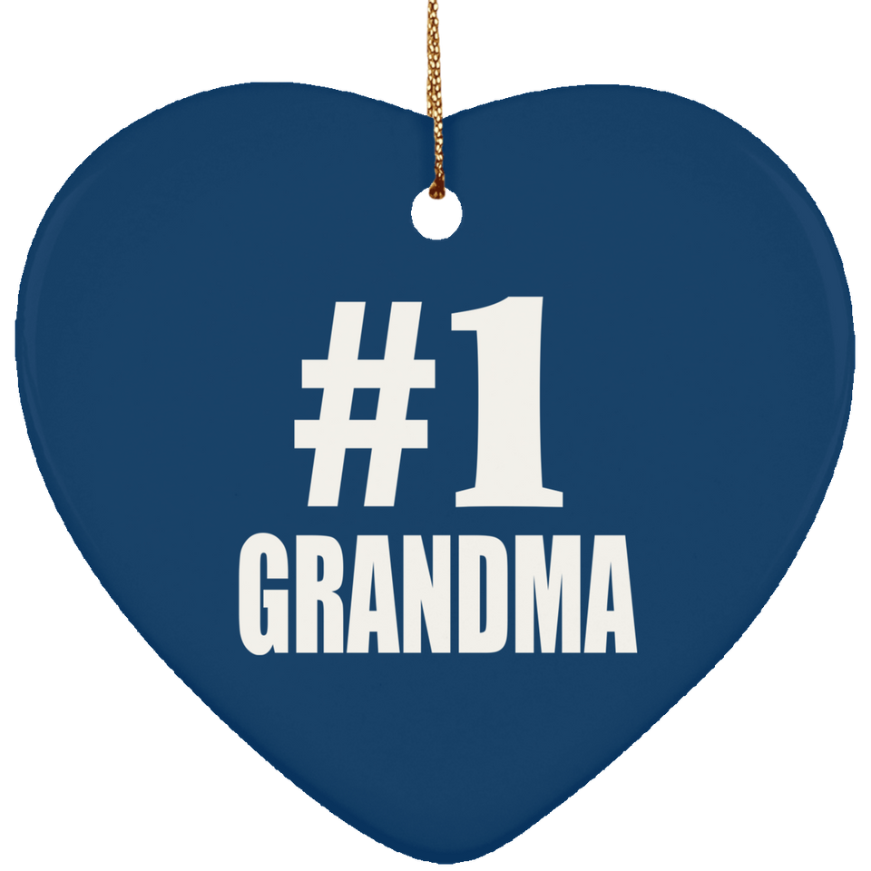 Number One #1 Grandma - Heart Ornament