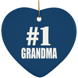 Number One #1 Grandma - Heart Ornament