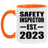 Safety Inspector Established EST. 2023 - 11oz Accent Mug Orange