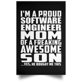 Proud Software Engineer Mom Of Awesome Son - Poster Portrait
