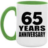 65th Anniversary 65 Years Anniversary - 15oz Accent Mug Green