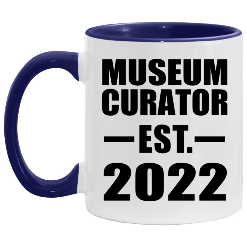 Museum Curator Established Est. 2022 - 11oz Accent Mug Purple