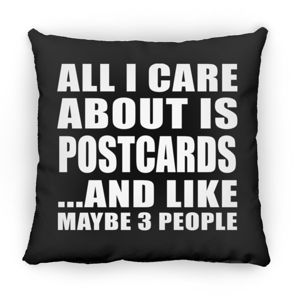 All I Care About Is Postcards - Throw Pillow Black