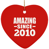 14th Birthday Amazing Since 2010 - Heart Ornament