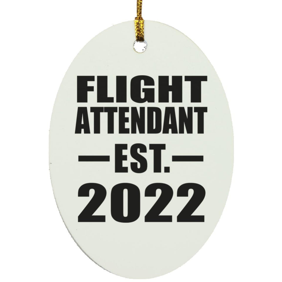 Flight Attendant Established EST. 2022 - Oval Ornament