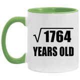 42nd Birthday Square Root of 1764 Years Old - 11oz Accent Mug Green