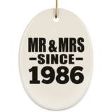 38th Anniversary Mr & Mrs Since 1986 - Oval Ornament