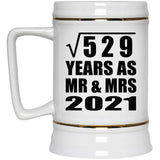23rd Anniversary Square Root of 529 Years As Mr & Mrs 2021 - Beer Stein
