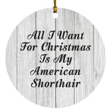 All I Want For Christmas Is My American Shorthair - Circle Ornament F